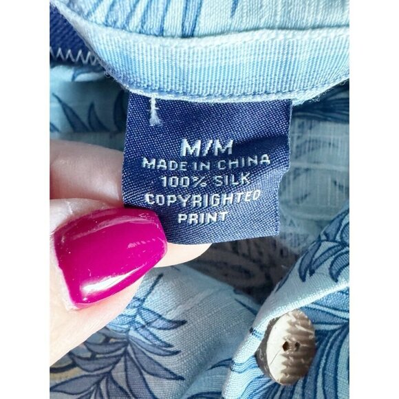 Tommy Bahama Men's Sz M Light Blue Surf Surfing Woodie Short Sleeve Button Shirt - Picture 6 of 13